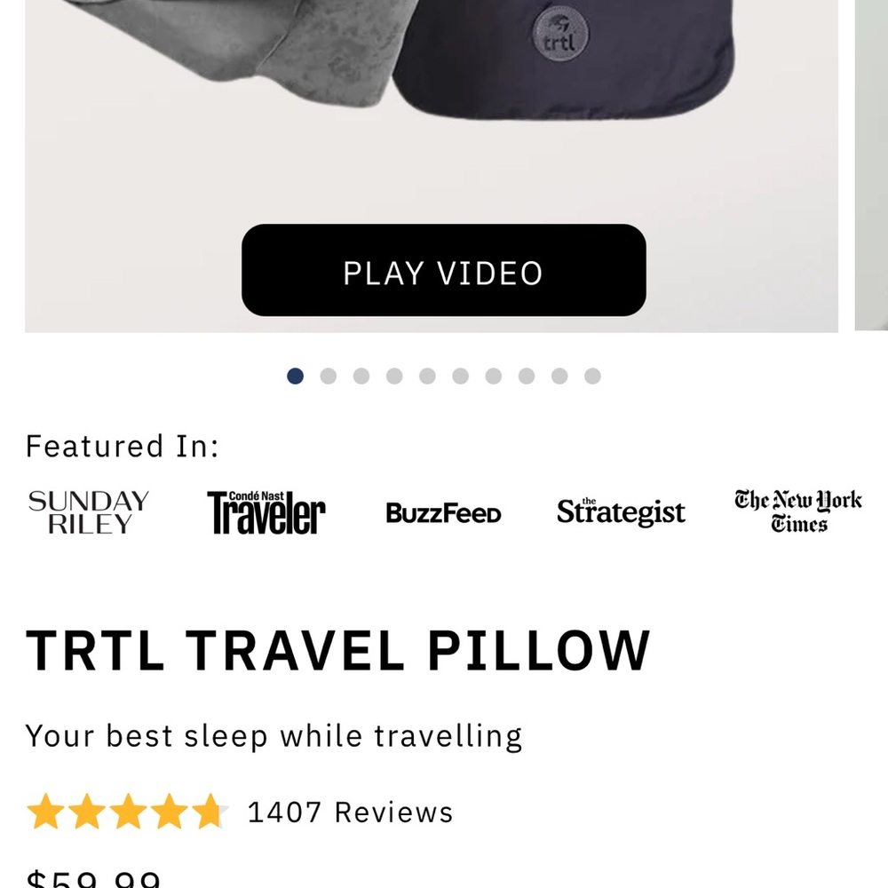 Gray and Black U-Shaped Travel Pillow